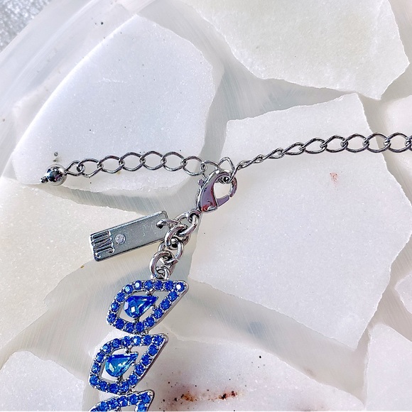 INC Blue Crystal Teardrop Collar Necklace - Picture 6 of 9